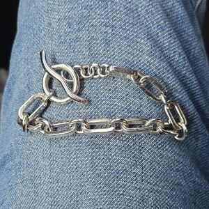 Silver Chain Toggle Bracelet - Men Accessories